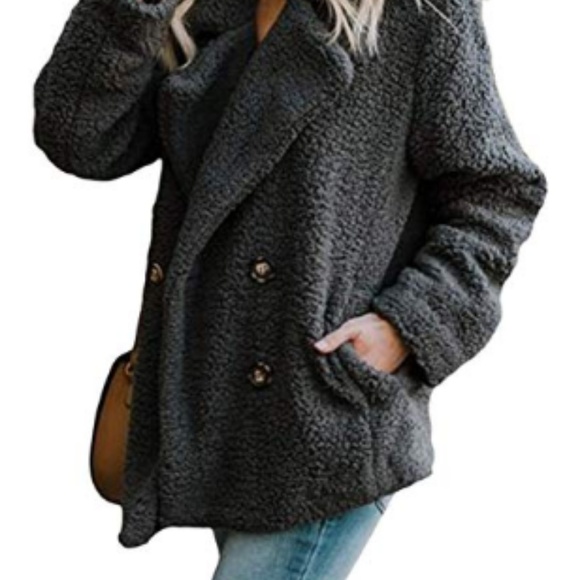 Women's Winter Open Front Fleece Coat Cardigan - Picture 2 of 3